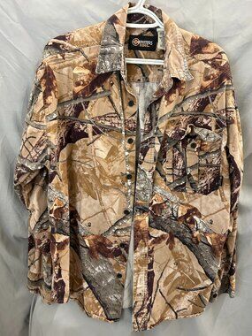 Outfitters Ridge Camo Hunting Shirt Men’s Large Fusion 3D Button Up